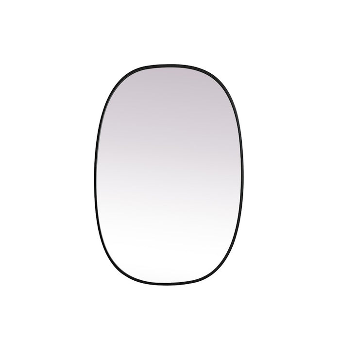 Elegant Decor Brynn Metal Frame Oval Mirror 27X40", Black