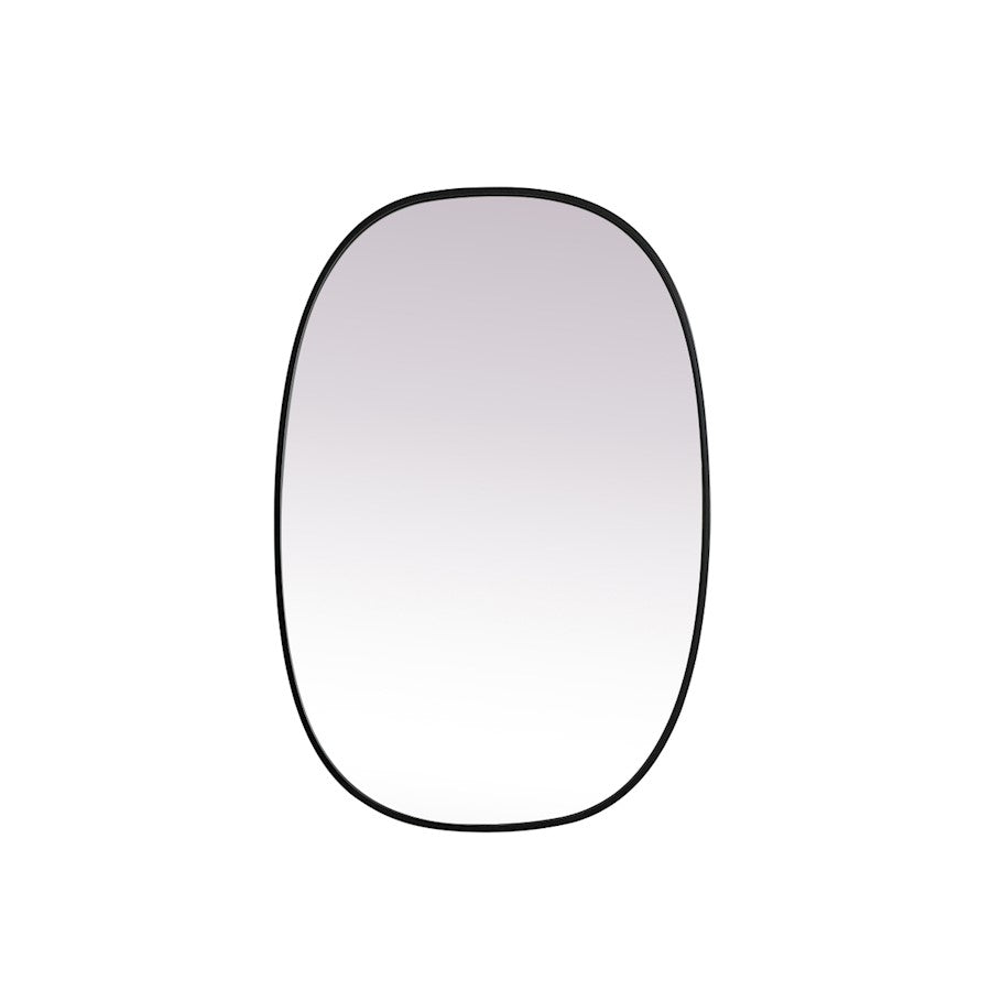 Elegant Decor Brynn Metal Frame Oval Mirror 27X40", Black