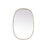 Elegant Decor Brynn Metal Frame Oval Mirror 27X40", Brass