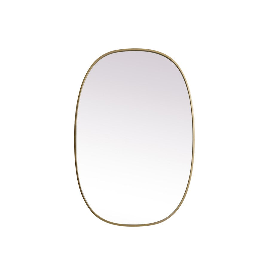 Elegant Decor Brynn Metal Frame Oval Mirror 27X40", Brass