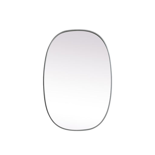 Elegant Decor Brynn Metal Frame Oval Mirror 27X40", Silver