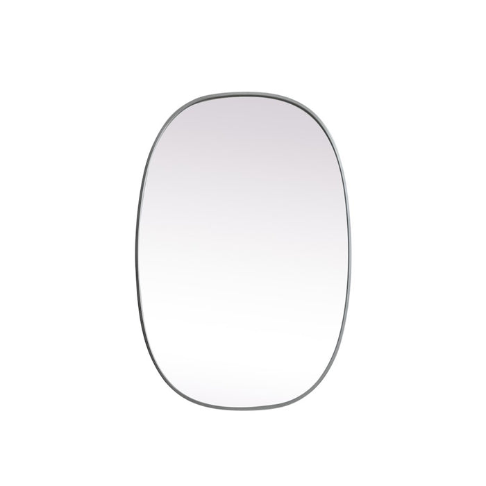 Elegant Decor Brynn Metal Frame Oval Mirror 27X40", Silver
