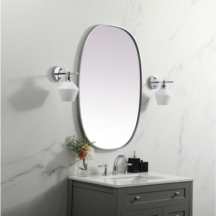 Elegant Decor Brynn Metal Frame Oval Mirror 27X40", Silver