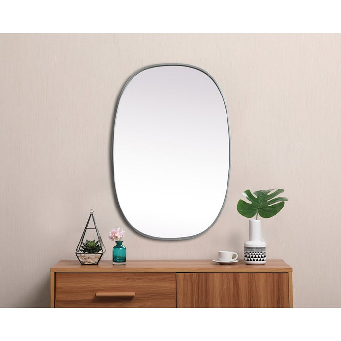 Elegant Decor Brynn Metal Frame Oval Mirror 27X40", Silver