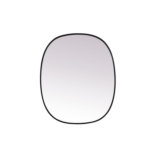 Elegant Decor Brynn Metal Frame Oval Mirror 30X36", Black