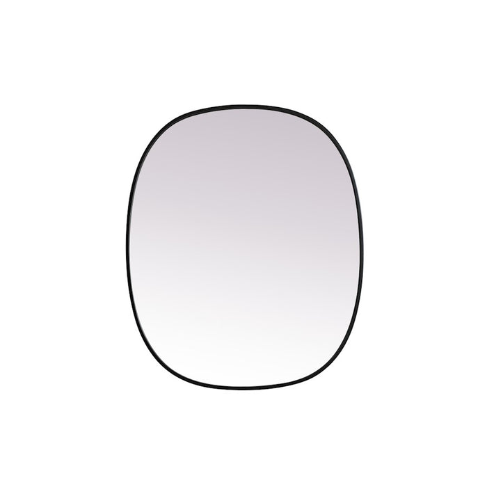 Elegant Decor Brynn Metal Frame Oval Mirror 30X36", Black