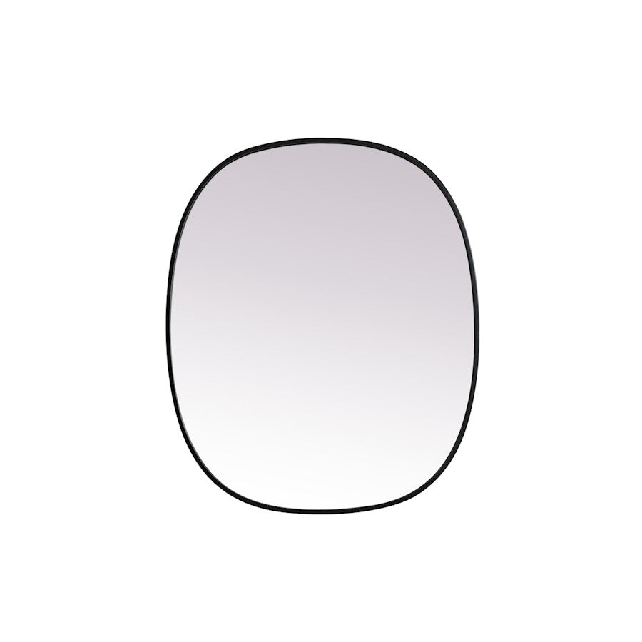 Elegant Decor Brynn Metal Frame Oval Mirror 30X36", Black