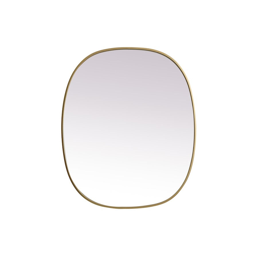 Elegant Decor Brynn Metal Frame Oval Mirror 30X36", Brass