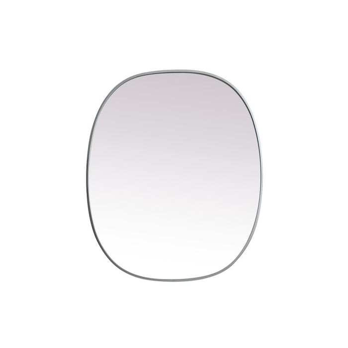 Elegant Decor Brynn Metal Frame Oval Mirror 30X36", Silver