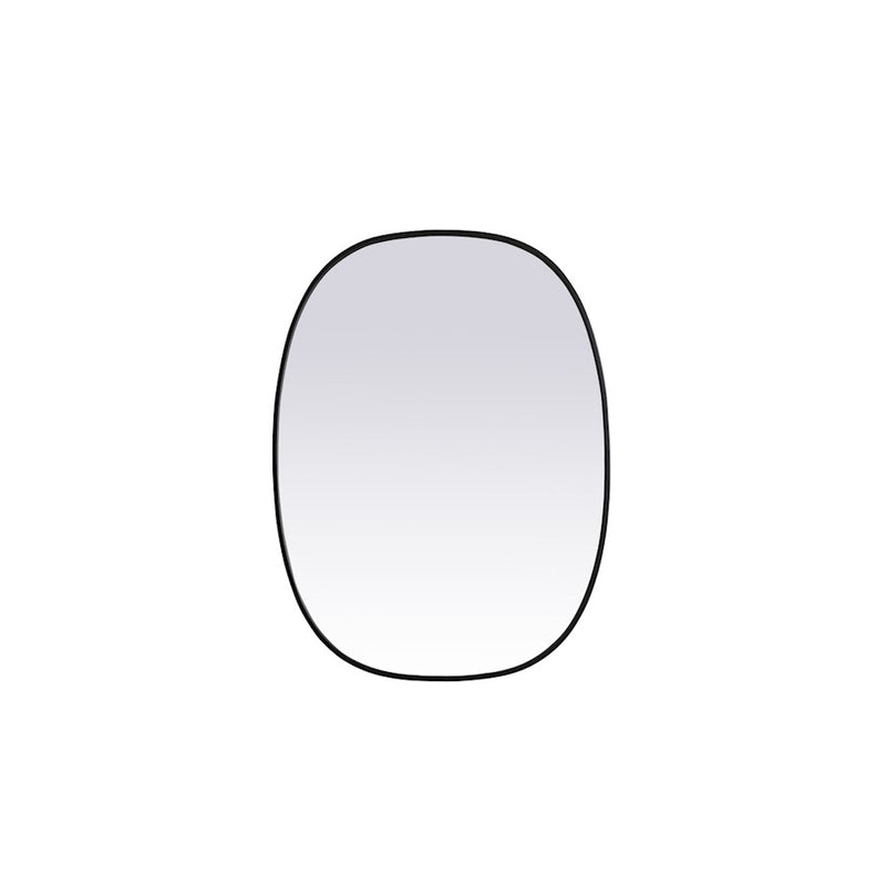Elegant Decor Brynn Metal Frame Oval Mirror 30X40", Black