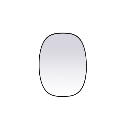 Elegant Decor Brynn Metal Frame Oval Mirror 30X40", Black