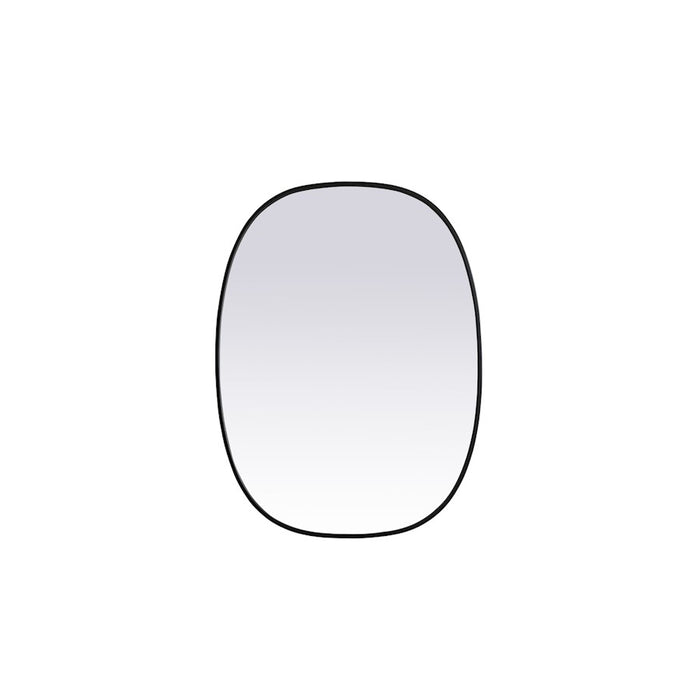 Elegant Decor Brynn Metal Frame Oval Mirror 30X40", Black