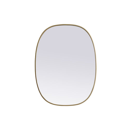 Elegant Decor Brynn Metal Frame Oval Mirror 30X40", Brass