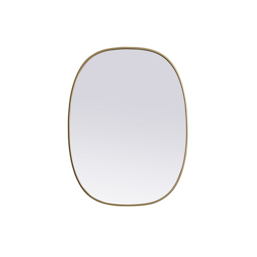 Elegant Decor Brynn Metal Frame Oval Mirror 30X40", Brass