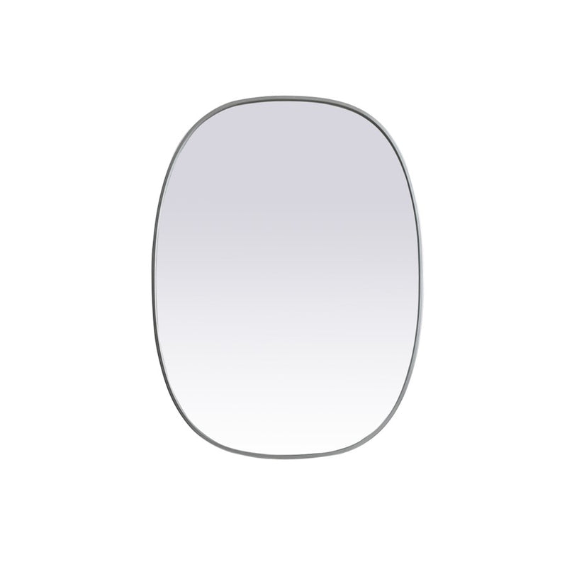Elegant Decor Brynn Metal Frame Oval Mirror 30X40", Silver