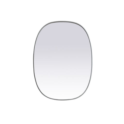Elegant Decor Brynn Metal Frame Oval Mirror 30X40", Silver