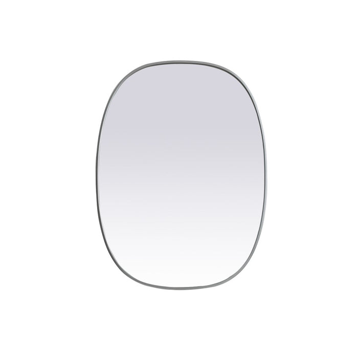 Elegant Decor Brynn Metal Frame Oval Mirror 30X40", Silver