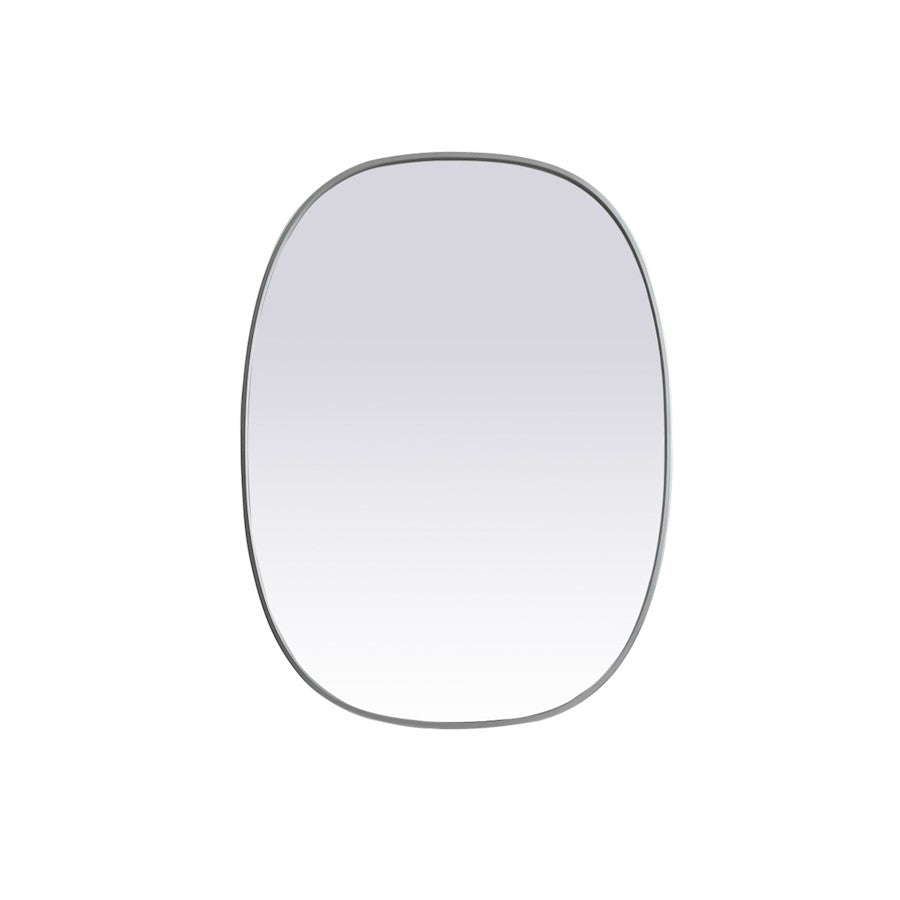 Elegant Decor Brynn Metal Frame Oval Mirror 30X40", Silver