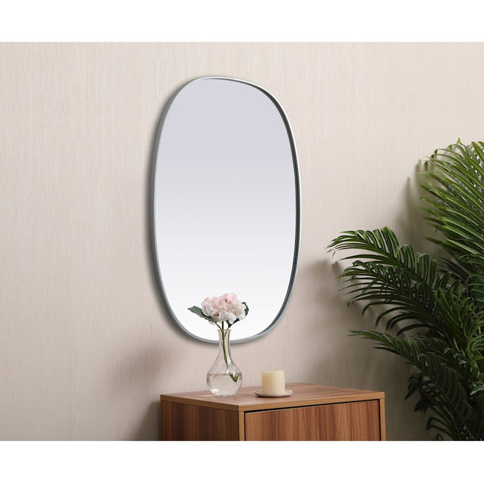Elegant Decor Brynn Metal Frame Oval Mirror 30X40", Silver