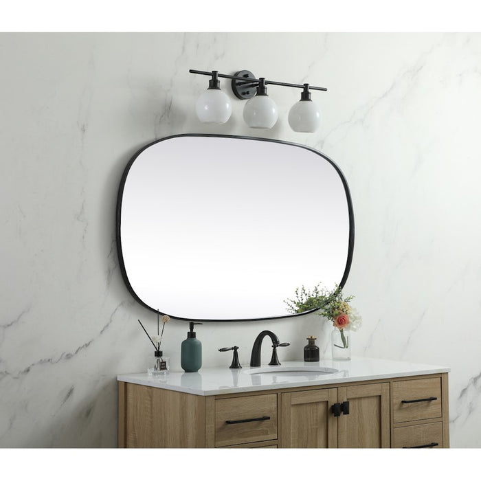 Elegant Decor Brynn Metal Frame Oval Mirror 30X48", Black