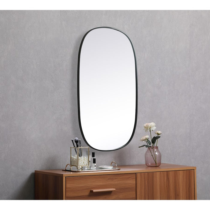 Elegant Decor Brynn Metal Frame Oval Mirror 30X48", Black