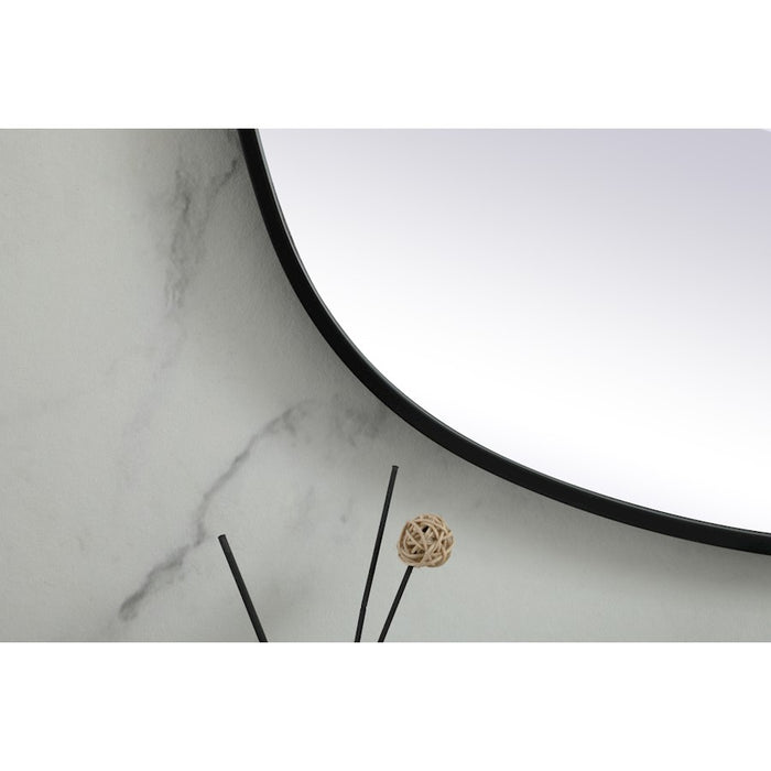 Elegant Decor Brynn Metal Frame Oval Mirror 30X48", Black