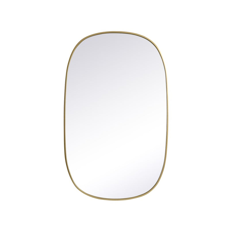 Elegant Decor Brynn Metal Frame Oval Mirror 30X48", Brass