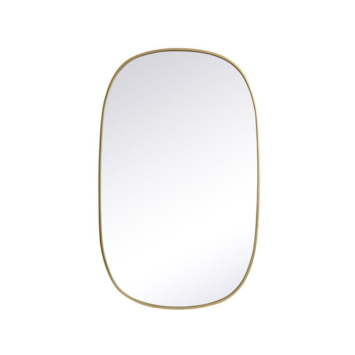 Elegant Decor Brynn Metal Frame Oval Mirror 30X48", Brass