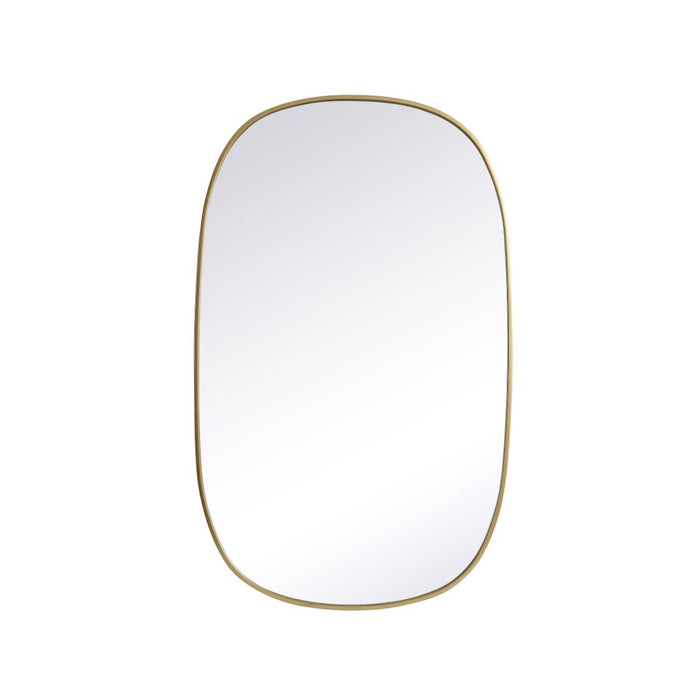 Elegant Decor Brynn Metal Frame Oval Mirror 30X48", Brass