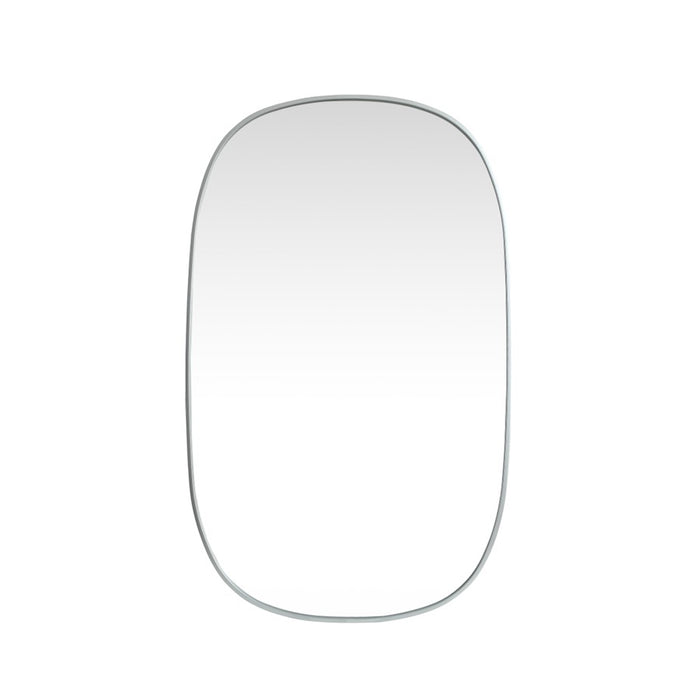 Elegant Decor Brynn Metal Frame Oval Mirror 30X48", Silver