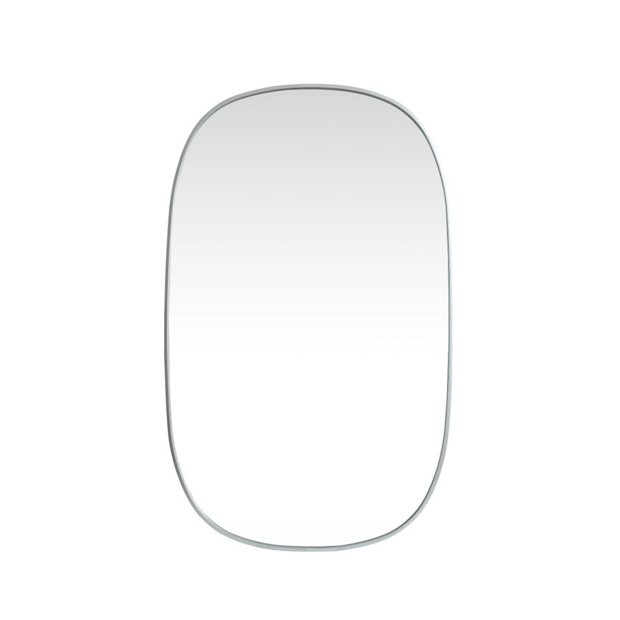 Elegant Decor Brynn Metal Frame Oval Mirror 30X48", Silver