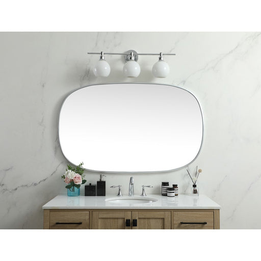 Elegant Decor Brynn Metal Frame Oval Mirror 30X48", Silver