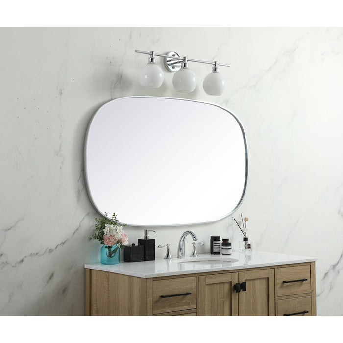 Elegant Decor Brynn Metal Frame Oval Mirror 30X48", Silver