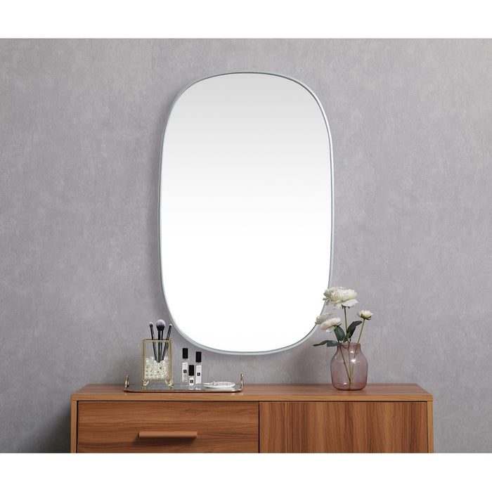 Elegant Decor Brynn Metal Frame Oval Mirror 30X48", Silver