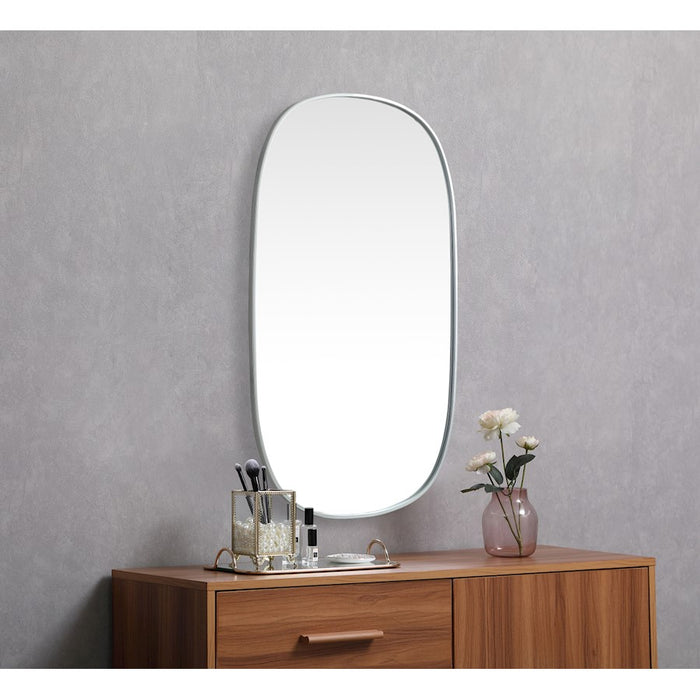 Elegant Decor Brynn Metal Frame Oval Mirror 30X48", Silver