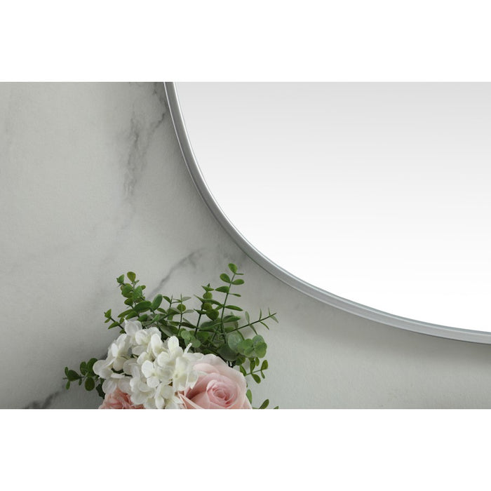 Elegant Decor Brynn Metal Frame Oval Mirror 30X48", Silver