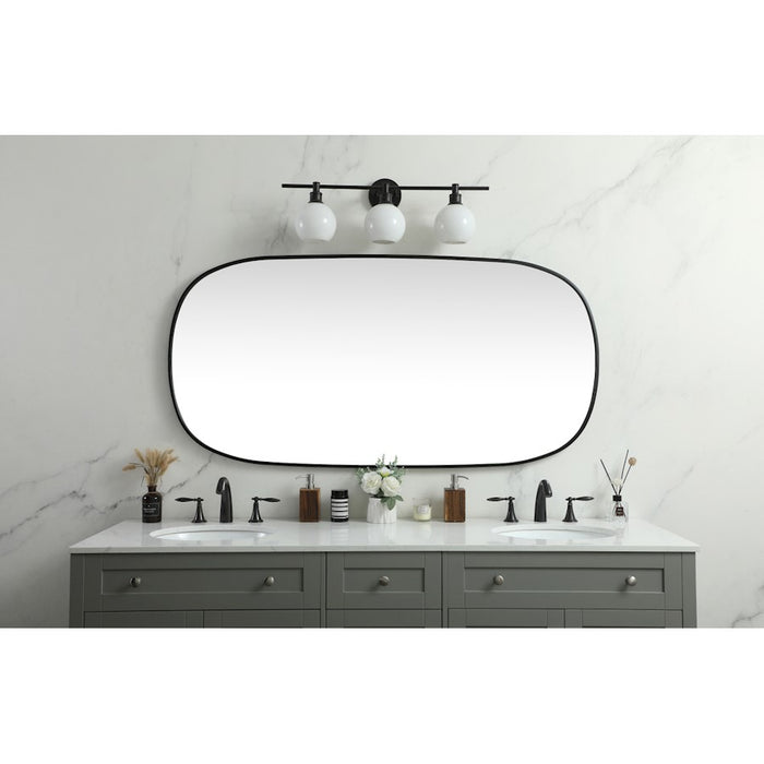 Elegant Decor Brynn Metal Frame Oval Mirror 30X60", Black