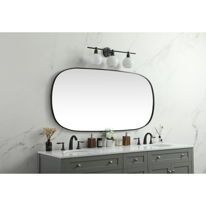 Elegant Decor Brynn Metal Frame Oval Mirror 30X60", Black