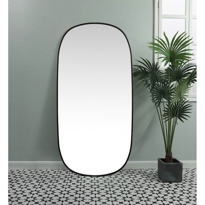 Elegant Decor Brynn Metal Frame Oval Mirror 30X60", Black