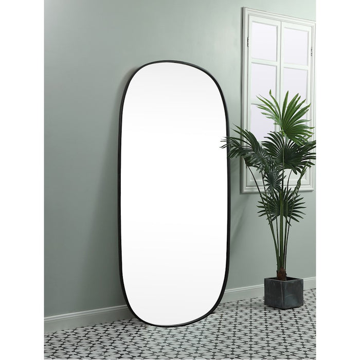 Elegant Decor Brynn Metal Frame Oval Mirror 30X60", Black