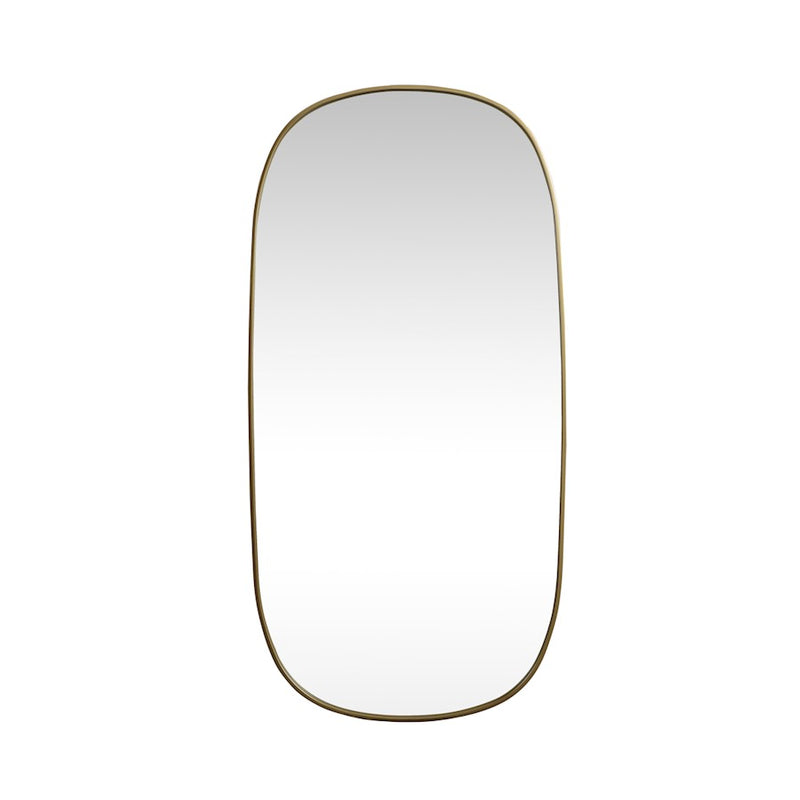 Elegant Decor Brynn Metal Frame Oval Mirror 30X60", Brass