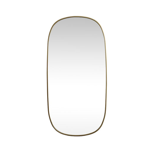 Elegant Decor Brynn Metal Frame Oval Mirror 30X60", Brass