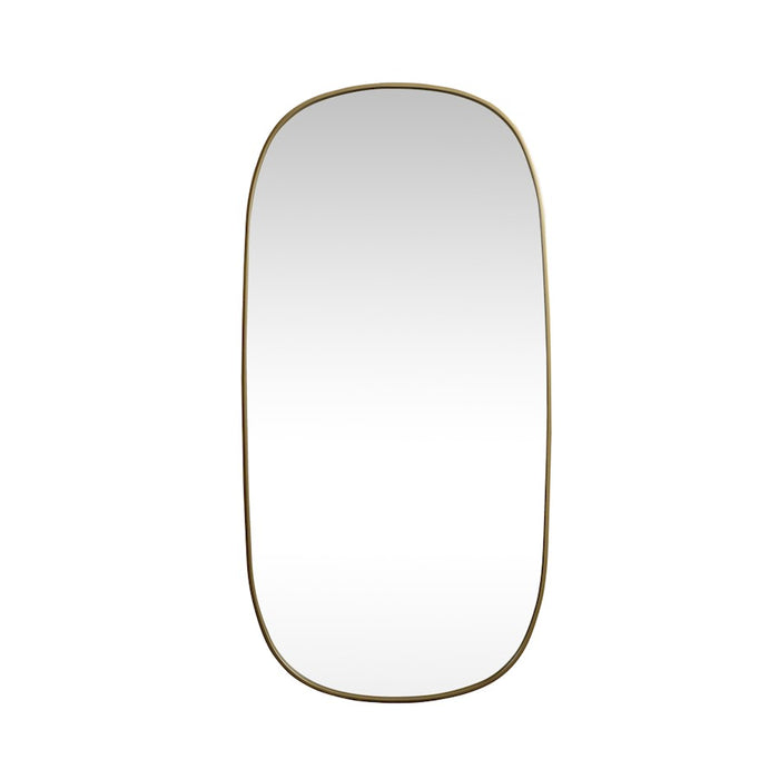 Elegant Decor Brynn Metal Frame Oval Mirror 30X60", Brass