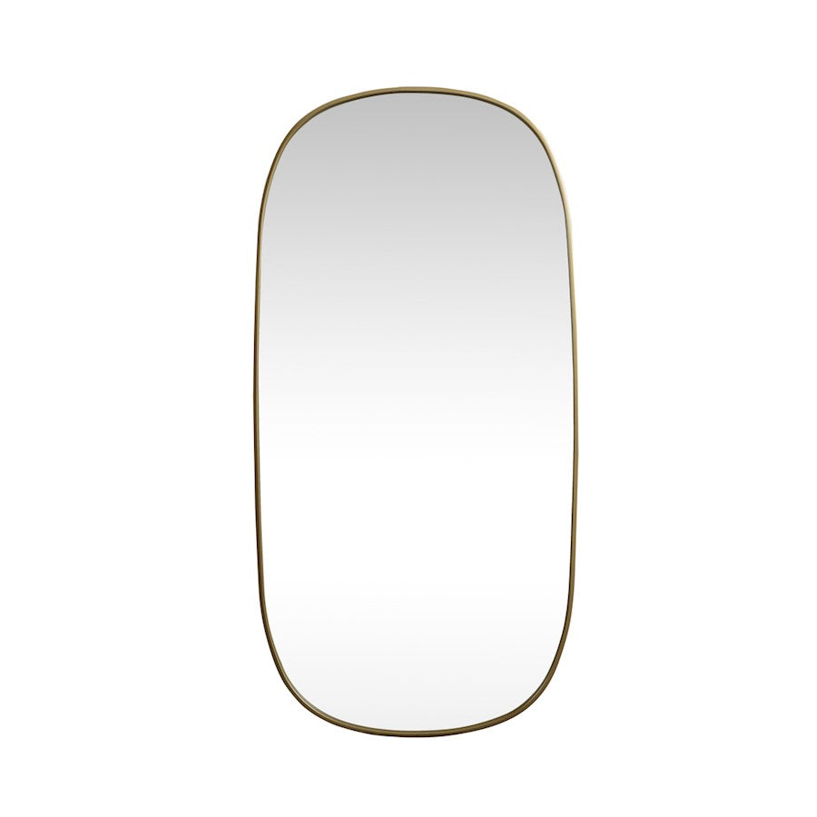 Elegant Decor Brynn Metal Frame Oval Mirror 30X60", Brass