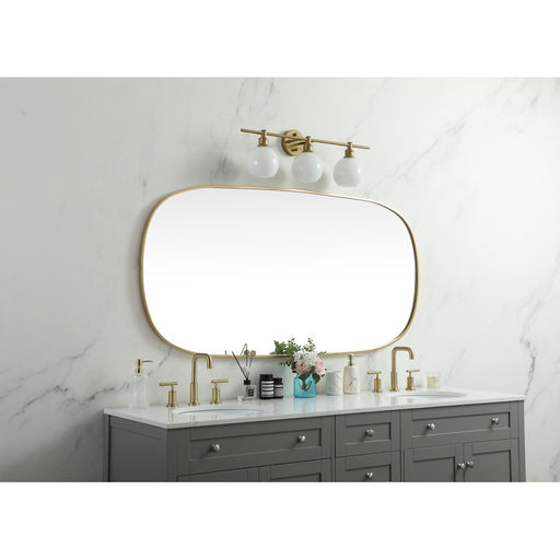 Elegant Decor Brynn Metal Frame Oval Mirror 30X60", Brass