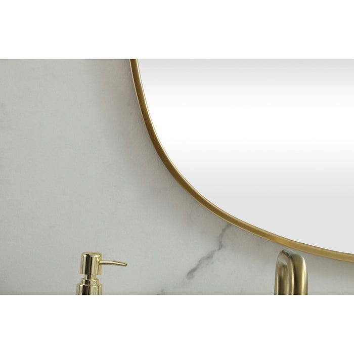 Elegant Decor Brynn Metal Frame Oval Mirror 30X60", Brass
