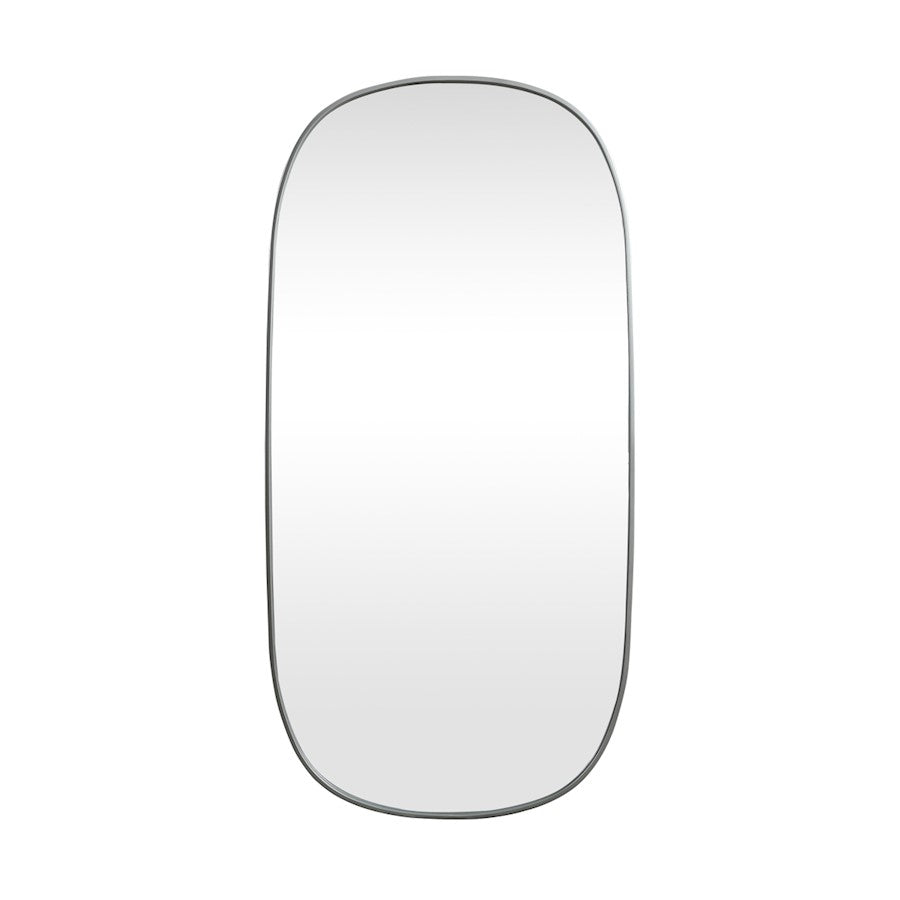 Elegant Decor Brynn Metal Frame Oval Mirror 30X60", Silver