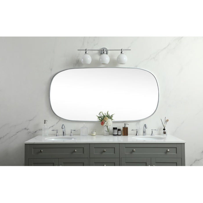 Elegant Decor Brynn Metal Frame Oval Mirror 30X60", Silver