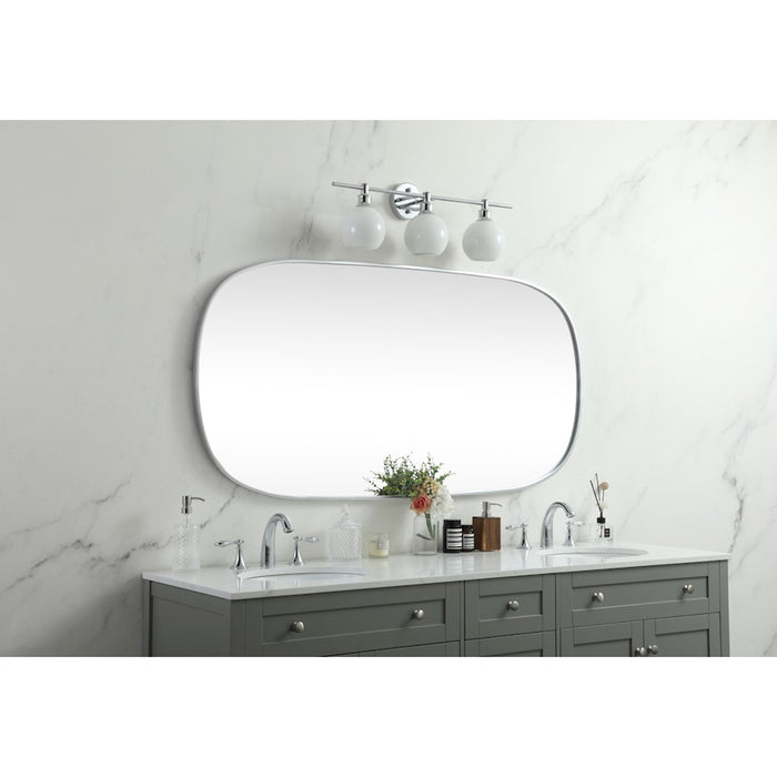 Elegant Decor Brynn Metal Frame Oval Mirror 30X60", Silver