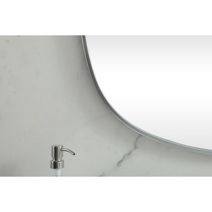 Elegant Decor Brynn Metal Frame Oval Mirror 30X60", Silver